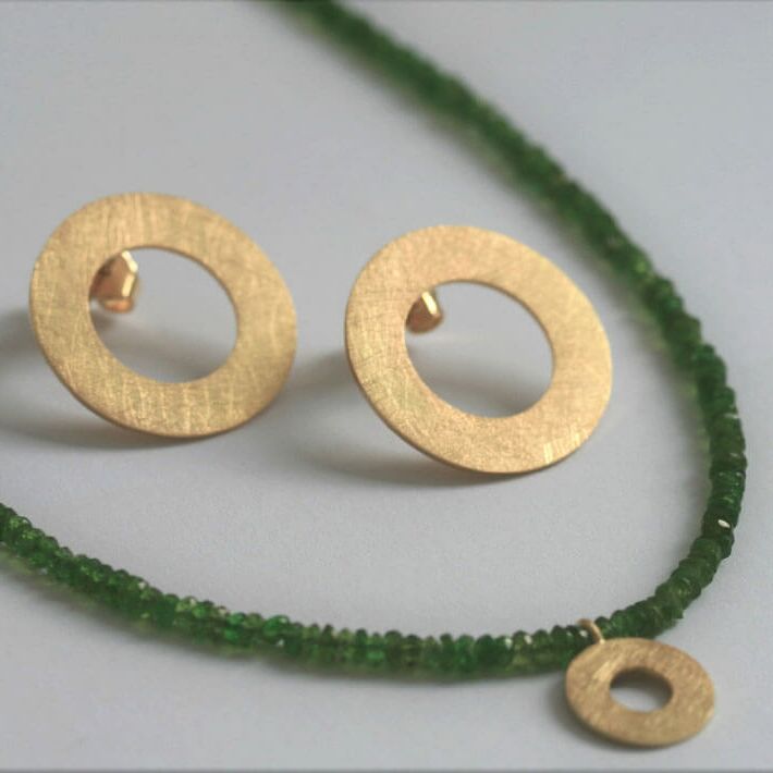 Von Grün zu Gold. Set 750 Gold, Chromdiopsid